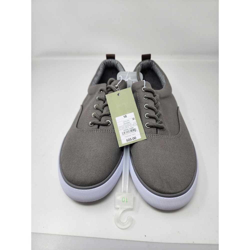 Goodfellow & Co Mens Low Top Lace Up Sneakers Gray Canvas Casual Size 10
